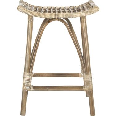 Leda Grey White Wash Rattan Counter Stool