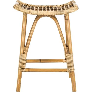 Leda Honey Brown Rattan Counter Stool