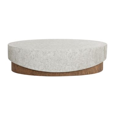 Leda Oval Coffee Table In Warm Grey and Warm Brown