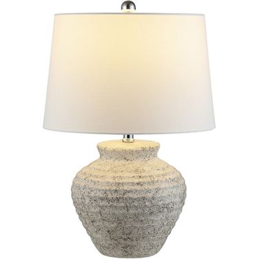 Ledger Ceramic Table Lamp in Light Grey