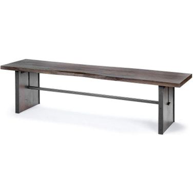 Ledger I Brown Live-Edge Wooden Dining Bench