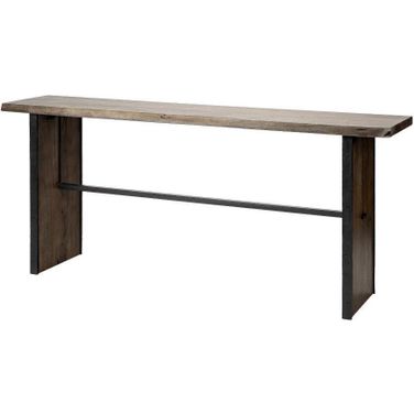 Ledger Ii Live-Edge Wooden Brown Console Table