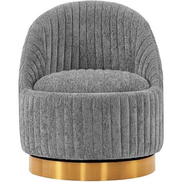 Leela Swivel Accent Chair In Grey
