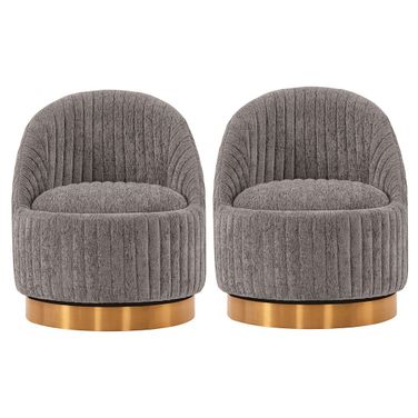 Leela Swivel Accent Chair Set of 2 In Grey