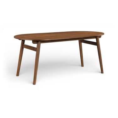 Leesa 71 Inch Solid Wood and Walnut Veneer Dining Table In Brown