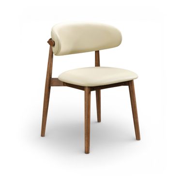 Leesa Vegan Leather Upholstered Dining Chair Set of 2 In Cream