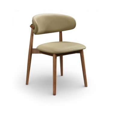Leesa Vegan Leather Upholstered Dining Chair Set of 2 In Khaki