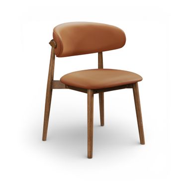 Leesa Vegan Leather Upholstered Dining Chair Set of 2 In Tan