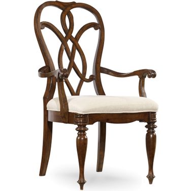 Leesburg Beige and Mahogany Splatback Arm Chair Set of 2