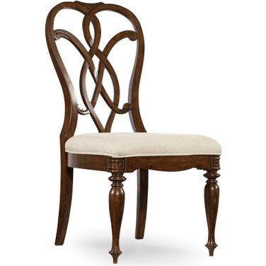 Leesburg Beige and Mahogany Splatback Side Chair Set of 2
