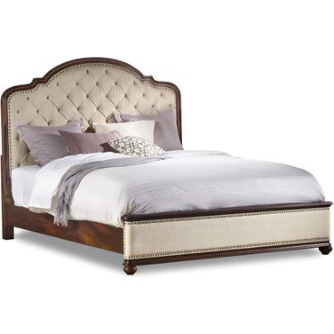 Leesburg Beige King Upholstered Panel Bed