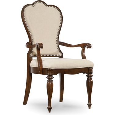 Leesburg Beige Upholstered Arm Chair Set of 2