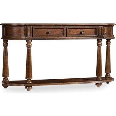 Leesburg Dark Wood Demilune Hall Console