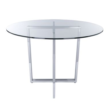 Legend 36 Inch Round Table In Clear and Chrome