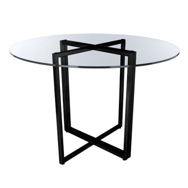 Legend 36 Inch Round Table In Clear and Matte Black