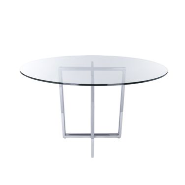 Legend 48 Inch Round Table In Clear and Chrome