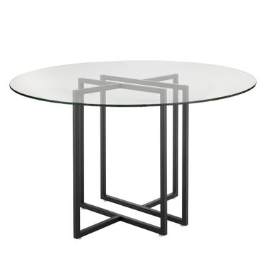 Legend 48 Inch Round Table In Clear and Matte Black