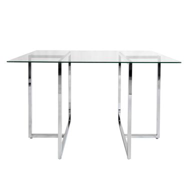 Legend 48x29 Rectangular Table In Clear and Chrome