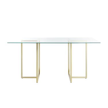 Legend 48x29 Rectangular Table In Clear and Matte Brushed Gold