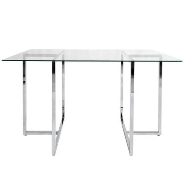 Legend 66x36 Rectangular Table In Clear and Chrome