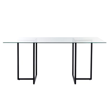 Legend 66x36 Rectangular Table In Clear and Matte Black
