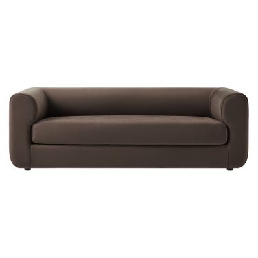 Leif 89 Inch Performance Velvet Upholstered Sofa In Chocolate Brown
