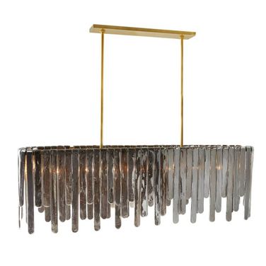 Leighton Linear Chandelier In Smoke Luster
