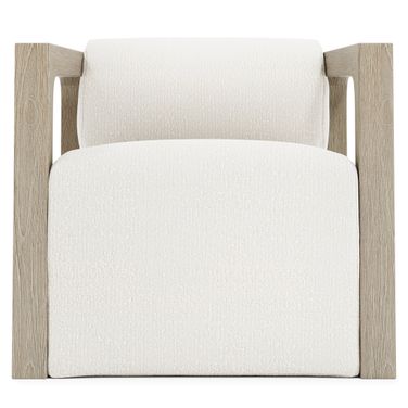 Leilani Outdoor Swivel Chair In Cream Boucle and Brown