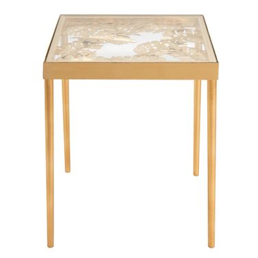 Leilani Palm Leaf Side Table in Gold