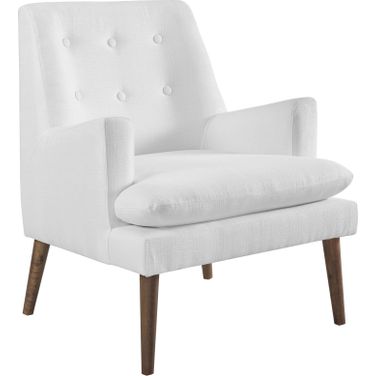 Leisure White Upholstered Lounge Chair