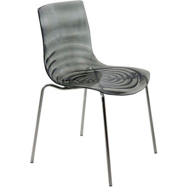 LeisureMod Astor Transparent Black Polycarbonate Dining Chair