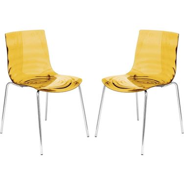 Leisuremod Astor Water Ripple Design Dining Chair Set Of 2