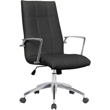 LeisureMod Benmar Home Black Leather Office Chair