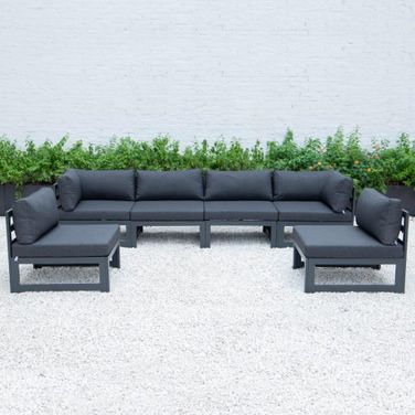 Chelsea 6-Piece Patio Sectional With Cushions In Black