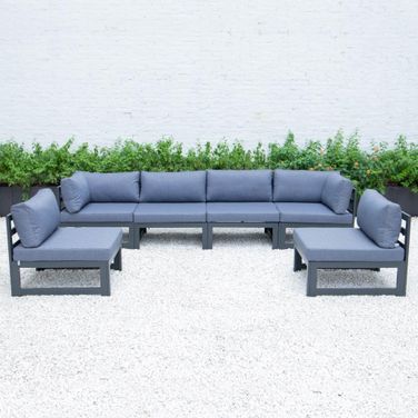 Chelsea 6-Piece Patio Sectional With Cushions In Blue