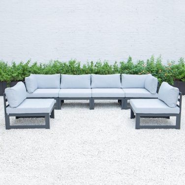 Chelsea 6-Piece Patio Sectional With Cushions In Light Grey