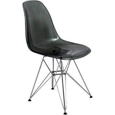 LeisureMod Cresco Black Molded Eiffel Side Chair