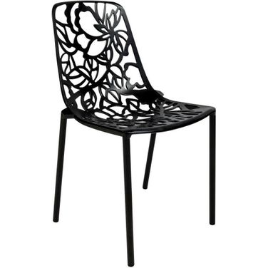 LeisureMod Devon Black Armless Chair