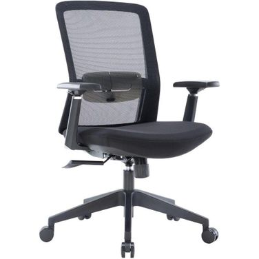 LeisureMod Ingram Modern Office Task Chair with adjustable armrests In Black