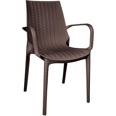 Kent Outdoor Dining Arm Chair in Brown