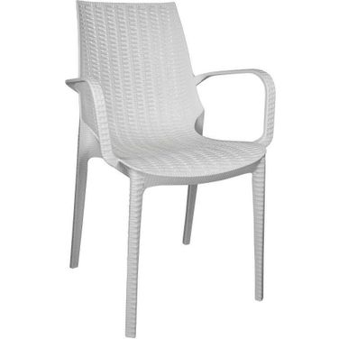 Kent Outdoor Dining Arm Chair In White