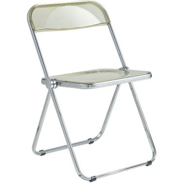 Lawrence Acrylic Folding Chair With Metal Frame In Amber