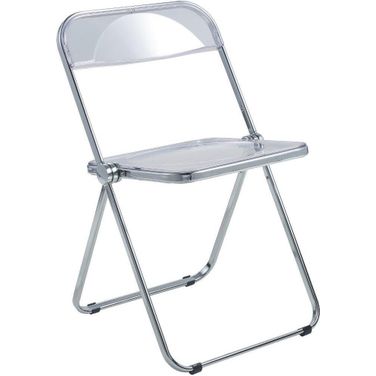 Lawrence Acrylic Folding Chair With Metal Frame In Clear