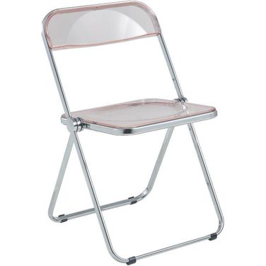 Lawrence Acrylic Folding Chair With Metal Frame In Rose