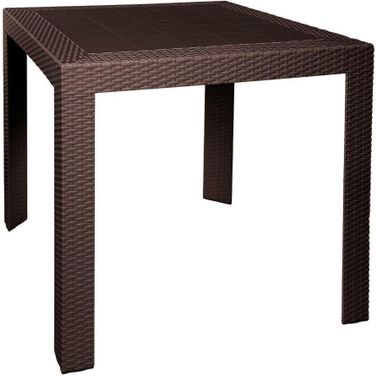 Mace Weave Design Outdoor Bistro Table In Brown