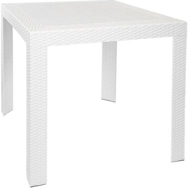 Mace Weave Design Outdoor Bistro Table In White