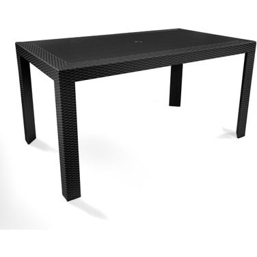 Mace Weave Design Outdoor Dining Table In Black