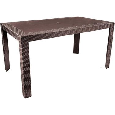 LeisureMod Mace Weave Design Outdoor Dining Table MT55BR