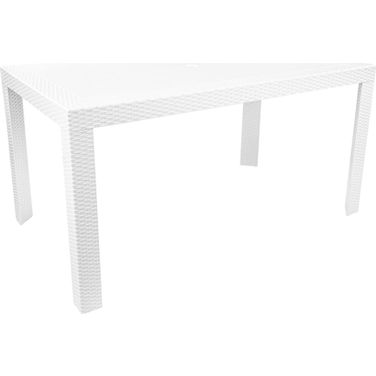 Mace Weave Design Outdoor Dining Table In White