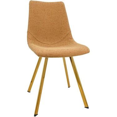 Leisuremod Markley Modern Leather Dining Chair With Gold Legs MCG18BR